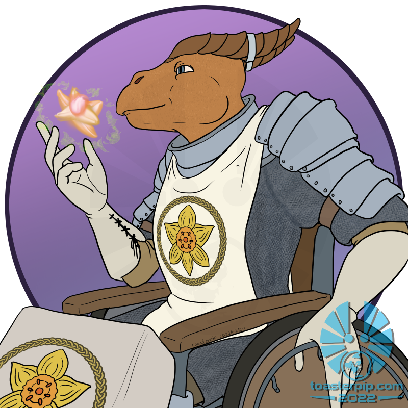 toasterpip character portrait dragonborn cleric combat_wheelchair
