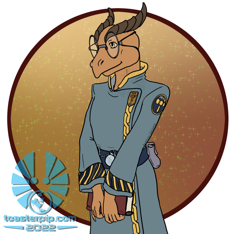 toasterpip character rpg d&d dnd dragonborn wizard NPC guard glasses