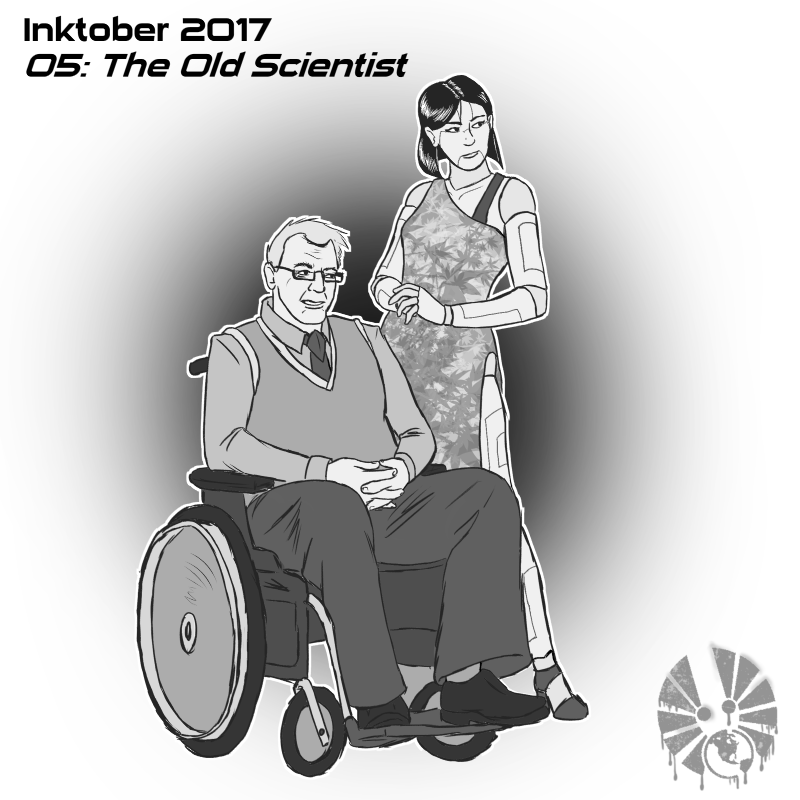 inktober inktober2017 day05 the_old_scientist