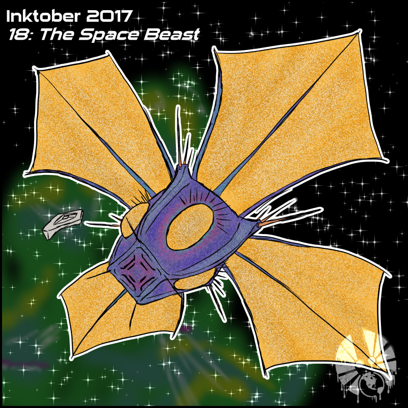 inktober inktober2017 day18 the_space_beast