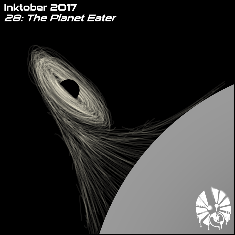 inktober inktober2017 day28 the_planet_eater