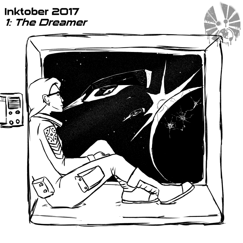 inktober inktober2017 day1 the_dreamer