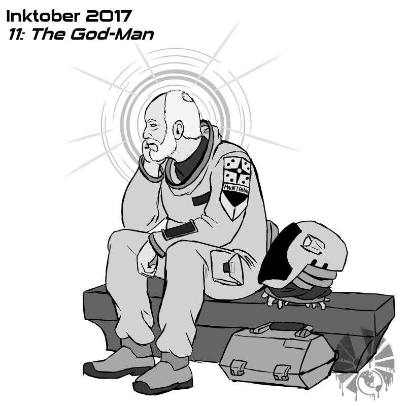 inktober inktober2017 day11 the_god-man