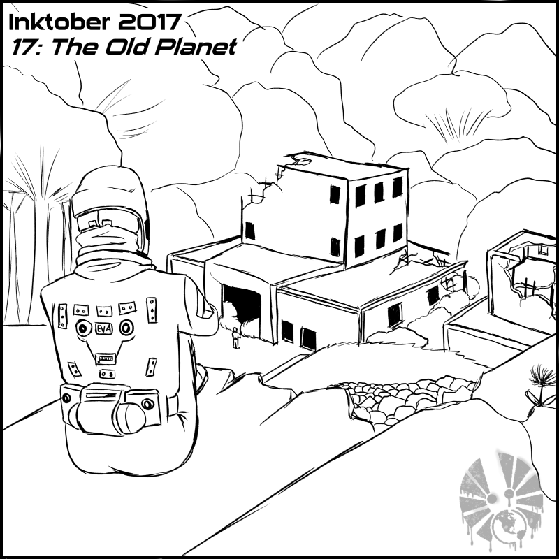 inktober inktober2017 day17 the_old_planet