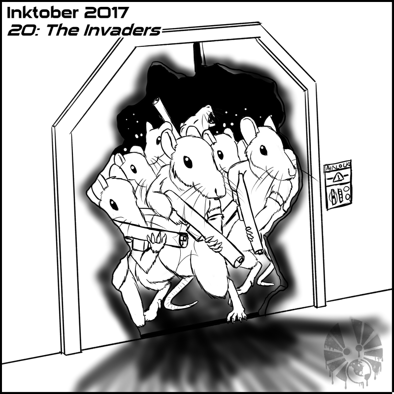 inktober inktober2017 day20 the_invaders